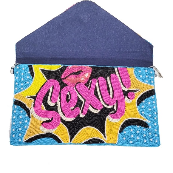 Be Yourself Beaded Intricate Hand Crafted High Quality Beaded Crossbody Clutch - Picture 6 of 13